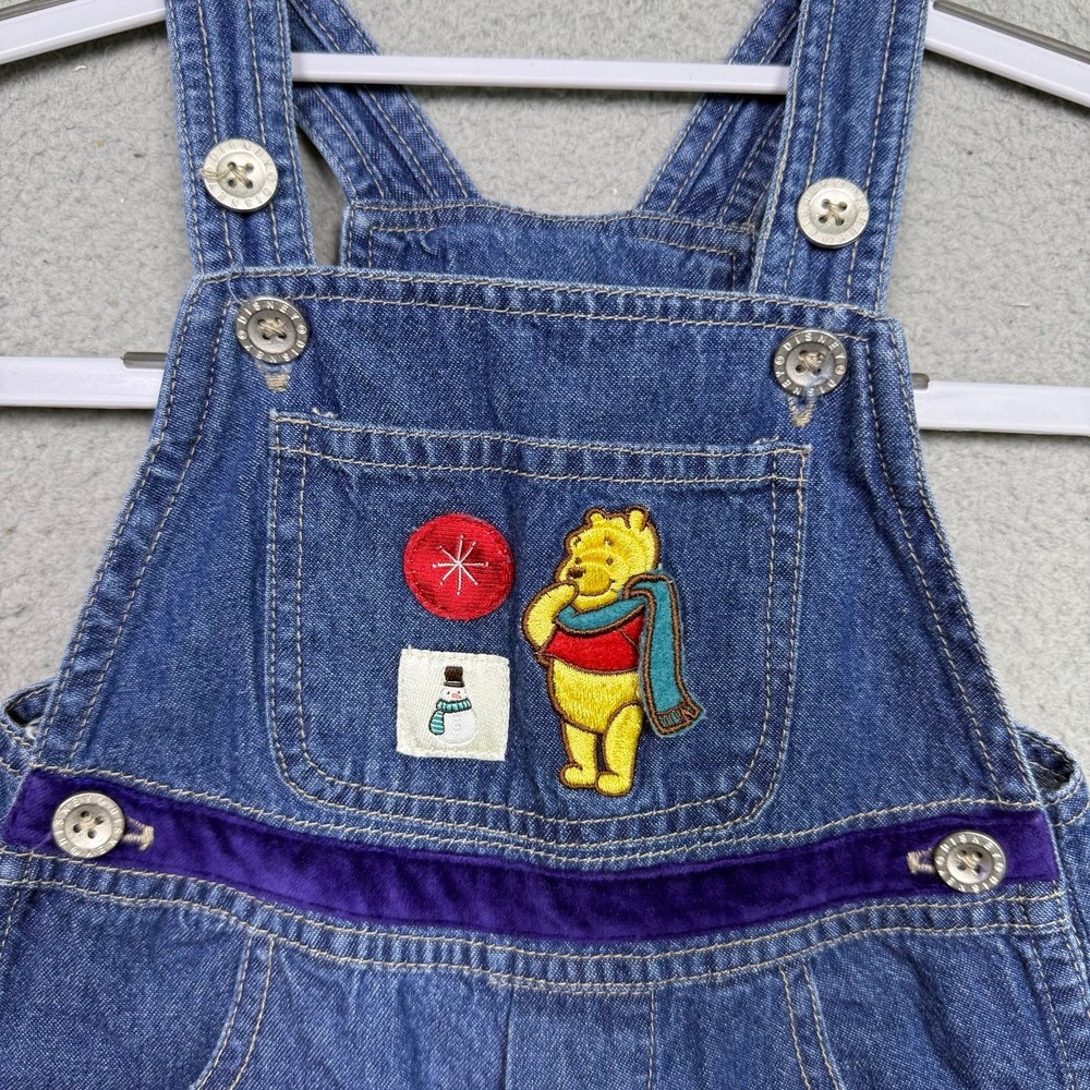 Vintage Disney Winnie The Pooh Winter Denim Overalls - Picture 3 of 10